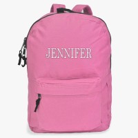 Embroidered Block Name Backpack