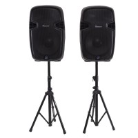 Dual 12 In. 2 - Way 2000 W Powered Speakers With Bluetooth
