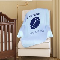Custom Football Plush Baby Blanket