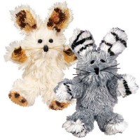 Kong Fuzzy Bunny Softies Cat Toy - Assorted - Fuzzy Bunny - Assorted Colors - 4 Pieces