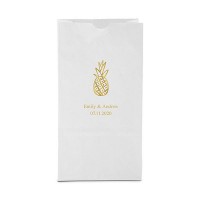 Pineapple Block Bottom Gusset Paper Goodie Bags - Package of 25