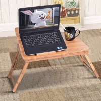 Portable Bamboo Laptop Desk Table With Drawer