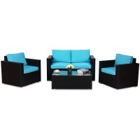 Rattan Patio Outdoor Wicker Furniture Set With Cushions