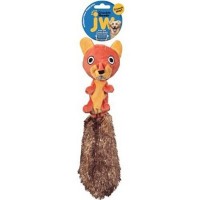 JW Pet Crackle Heads Plush Dog Toy - Skippy Squirrel - Medium - 12 in. Long - 4 Pieces