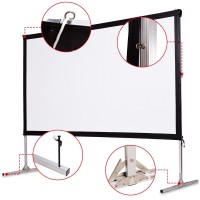 120 In. Standing Portable Fast Folding Projector Screen  W / Carry bag