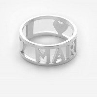 Sterling Silver Name Ring with Heart