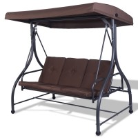 3 Seats Cushioned Porch Swing Chair