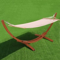 123 In. x 46 In. x 48 In. Outdoor Wooden Curved Arc Hammock