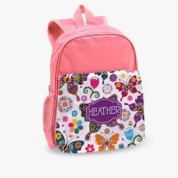 Personalized Floral Burst Kids Pink Backpack