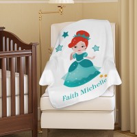 Personalized Princess Character Plush Baby Blanket
