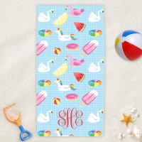 Personalized Summer Fun Monogram Beach Towel
