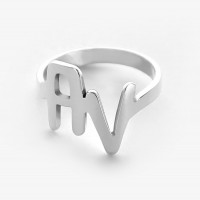 Personalized Two Initials Sterling Silver Ring