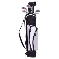 6 Pcs Kids Wood Iron Putter Golf Club Set W / Stand Bag