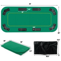 80 In. x 36 In. Folding 8 Player Deluxe Texas Poker Table Top With Bag