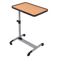 Rolling Adjustable Overbed Table Laptop Desk With Tilting Top