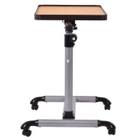 Rolling Adjustable Overbed Table Laptop Desk With Tilting Top