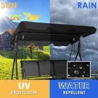 Outdoor Patio 3 Person Porch Swing Bench Chair With Canopy