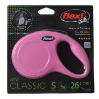 Flexi New Classic Retractable Cord Leash - Pink - Small - 26 in. Lead - Pets up to 26 lbs