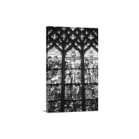 Stained Glass Window Detail In Church At Santa Maria Da Vitoria Monastery Wall Art - Canvas - Gallery Wrap