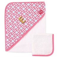 Woven Hooded Towel And Washcloth Set - Pink