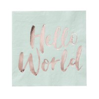 Baby Shower Paper Napkins - Hello World - 3 Pices