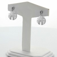 Monogram Block Style Earrings in Sterling Silver