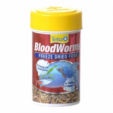 Tetra Blood Worms Freeze Dried Food - .28 oz - 4 Pieces
