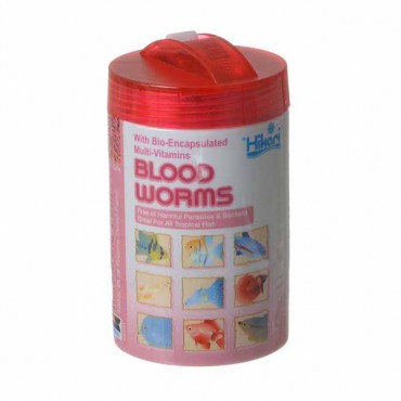 Hikari Blood worms - Freeze Dried - 0.42 oz - 12 Grams - 2 Pieces