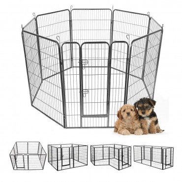 24 Inch. 32 Inch. 40 Inch. 8 Panel Metal Pet Puppy Dog Kennel Fence Playpen