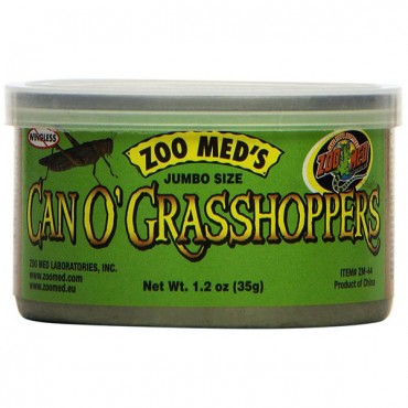 Zoo Med Can O' Jumbo Sized Grasshoppers - 1.2 oz - 2 Pieces