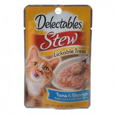 Hartz Delectable Stew Likable Cat Treats - Tuna and Shrimp - 1.4 oz - 10 Pieces