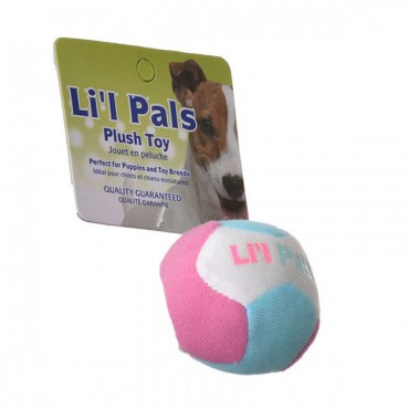 Lil Pals Multi Colored Plush Ball with Bell for Dogs - 1.5 in. Diameter - 4 Pieces