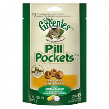Greenies Pill Pockets Chicken Flavor Cat Treats - 1.6 oz - 2 Pieces