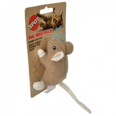 Spot Wool Mouse Willie Catnip Toy - Assorted Colors - 1 Count - 3.5 in.  Long - 4 Pieces