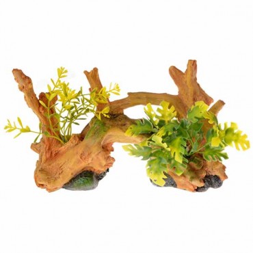 Exotic Environments Driftwood Centerpiece with Plants - Small - 1 Count