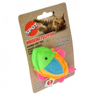 Spot Whiskins Felt Fish with Catnip - Assorted Colors - 1 Count - 4 Pieces