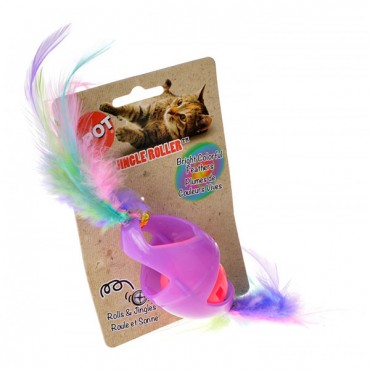 Spot Tie Dye Jingle Roller Cat Toy - Assorted Colors - 1 Count - 5 Pieces