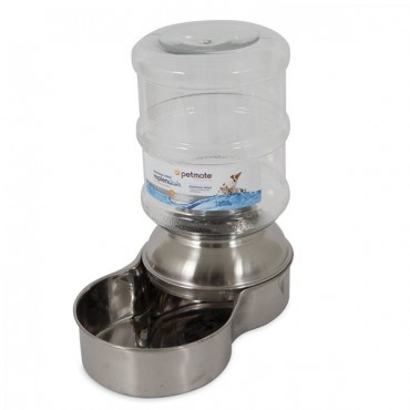Pet-mate Replenish Stainless Steel Waterer - 1 Gallon