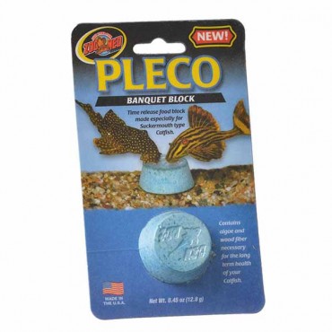 Zoo Med Pleco Banquet Block - 1 Pack - 0.45 oz - 12.8 grams - 5 Pieces