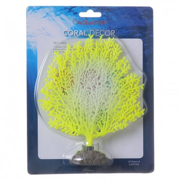 Aqua top Silicone Coral Branch Aquarium Ornament - Yellow/White - 1 Pack - 1.5 in. L x 7 in. W x 6 in. H