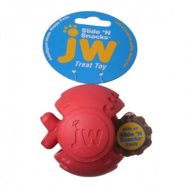 JW Pet Slide 'n Snacks Ball Treat Toy - 1 Pack - 3.5 in. Diameter - Assorted Colors - 2 Pieces