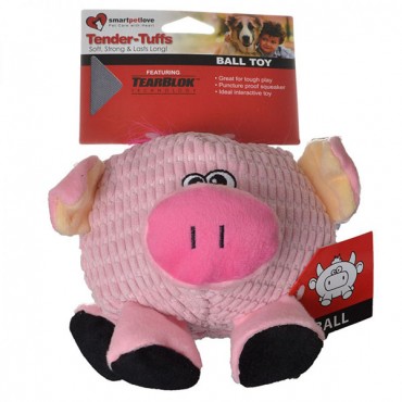 Smart Pet Love Round Pink Pig Dog Toy - 1 Pack - 5 in. L x 5 in. W
