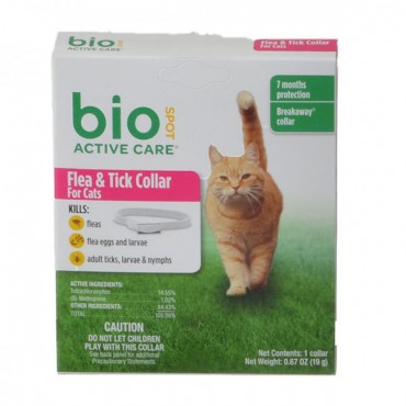 Bio Spot Active Care Flea and Tick Collar for Cats - 1 Pack - 7 Month Protection - 2 Pieces