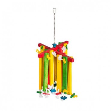 Prevue Bodacious Bites Wood Chimes Bird Toy - 1 Pack - Approx. 12 in. L x 12 in. W x 23.25 in. H
