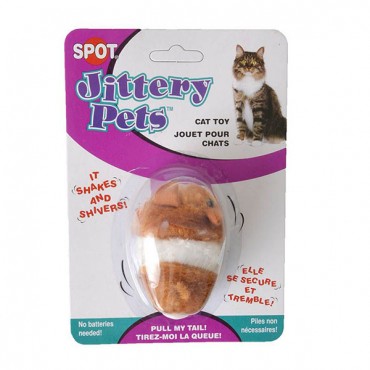 Spot Jittery Pets Plush Mouse Cat Toy - 1 Pack - Assorted Colors - 2 Pieces