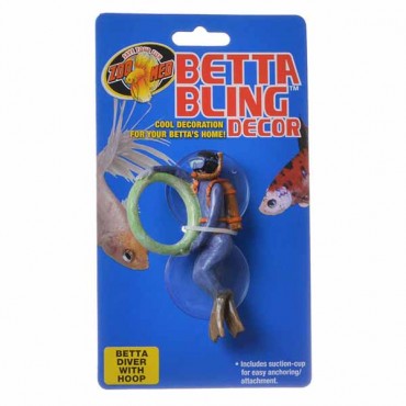Zoo Med Betta Bling Diver with Hoop Decor - 1 Pack - 2 Pieces