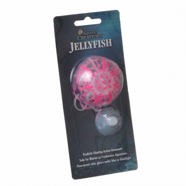 Aquatic Creations Glowing Jellyfish Aquarium Ornament - Pink - 1 Pack - 2 Pieces