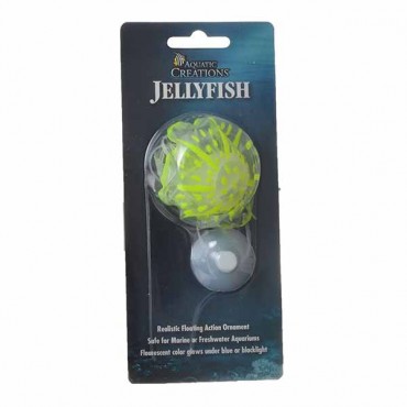 Aquatic Creations Glowing Jellyfish Aquarium Ornament - Yellow - 1 Pack - 2 Pieces
