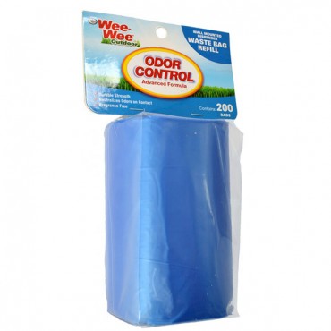 Wee-Wee Outdoor Odor Control Wall Mounted Dispenser Waste Bag Refill - 1 Roll - 200 Bags - 2 PIeces