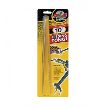 Zoo Med Feeding Tongs - Stainless Steel - 10 in. Long Feeding Tongs - 2 Pieces
